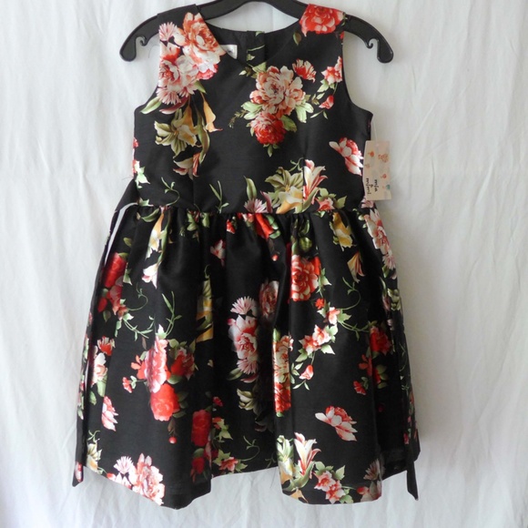 NWT Mia & Mimi Girls L (10) Satin Floral Dress with Crinoline - Picture 3 of 13